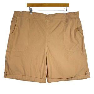 Soft Surroundings Harper Shorts Size 3X 24W Tan 9' Inseam Casual Pull-On‎ NWT